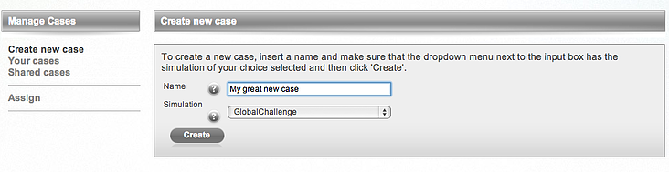 Create new business simulations case