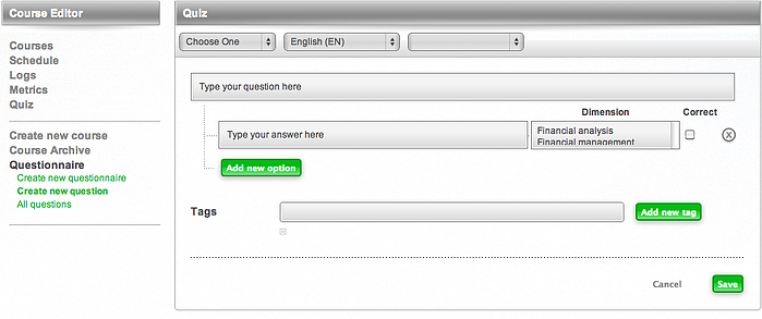 Cesim Business Simulations Questionnaire Create a New Question
