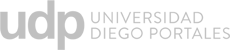 Universidad Diego Portales logo horizontal light gray