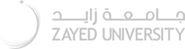 Zayed University logo horizontal light gray